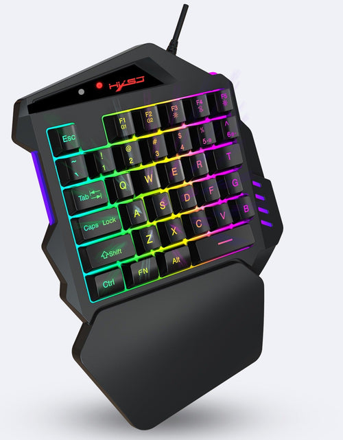 Load image into Gallery viewer, V500 gaming one handed keyboard RGB illuminated keyboard built-in converter supports PS3 and PS4 gaming consoles
