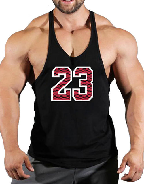 Load image into Gallery viewer, Sportswear vest men's round neck men's cotton vest loose shoulder sleeveless basketball suit
