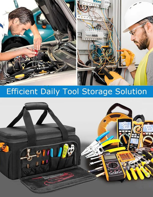 Load image into Gallery viewer, 14" Heavy-Duty Tool: 2 Bags + Non-Slip Organizer (for Electricians, Multi-Pocket)
