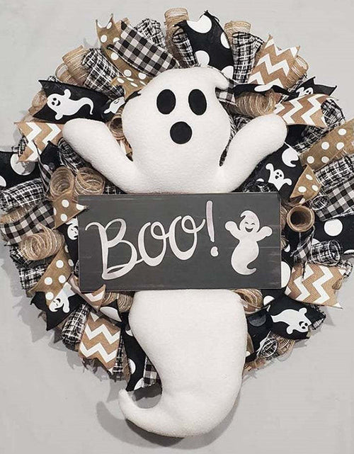 Load image into Gallery viewer, Halloween Ghost Wreath Cute Boo Ghost Wreath Day Door And Window Scene Decoration Props
