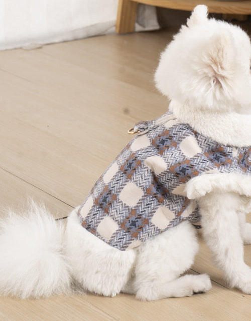 Load image into Gallery viewer, Dog clothing with warmth and plush that can be pulled vest teddy bear small dog cat pet clothing
