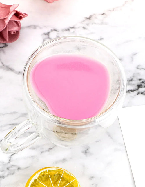 Load image into Gallery viewer, 180ml/240ml Heart Love Shaped Tea Beer Mug Juice Cup Coffee Cups Mug Gift Double Layer Glass Mug Heat-Resisting Drinkware
