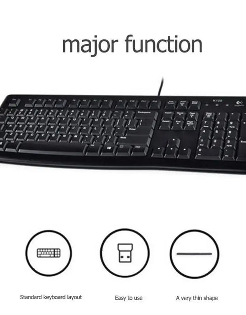 Load image into Gallery viewer, Logitech K120 wired keyboard notebook desktop computer office home USB office desktop waterproof
