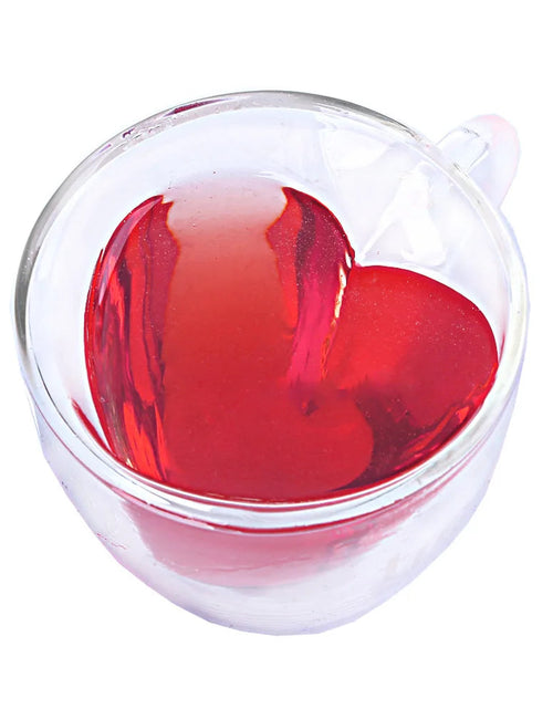 Load image into Gallery viewer, 180ml/240ml Heart Love Shaped Tea Beer Mug Juice Cup Coffee Cups Mug Gift Double Layer Glass Mug Heat-Resisting Drinkware
