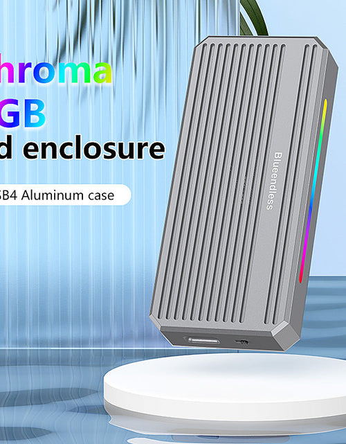 Load image into Gallery viewer, USB4 hard drive box M2 NVME solid-state drive reader 40G Thunderbolt 4 portable hard drive box with RGB light external
