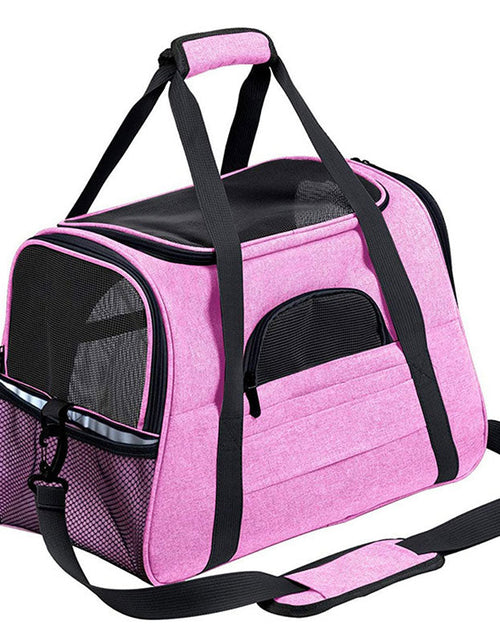 Load image into Gallery viewer, Foldable &amp; Expandable Pet Carrier Bag - Mesh Breathable Cat/Dog Travel Bag, Convertible Crossbody Handbag for Small Pets
