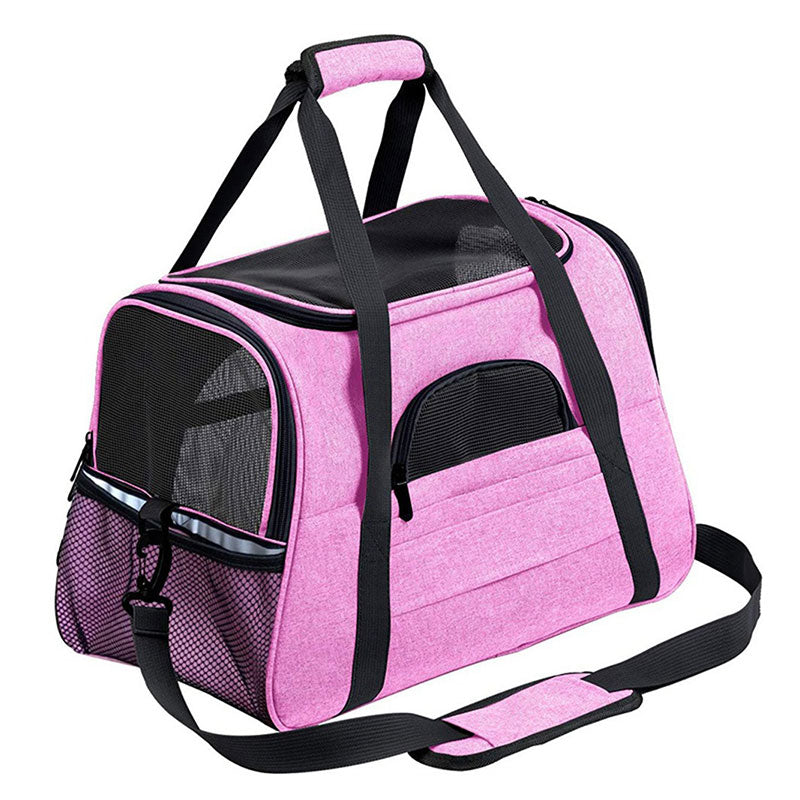 Foldable & Expandable Pet Carrier Bag - Mesh Breathable Cat/Dog Travel Bag, Convertible Crossbody Handbag for Small Pets