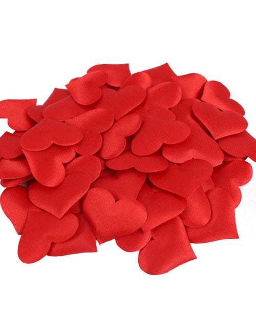 Load image into Gallery viewer, 50Pcs 32mm Romantic Sponge Satin Fabric Heart Petals Wedding Confetti Table Bed Heart Petals Wedding Valentine Decoration
