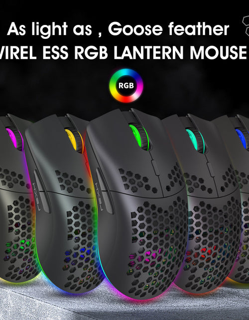Load image into Gallery viewer, Lightweight hollow hole mouse RGB wireless 2.4G charging game light computer office mouse
