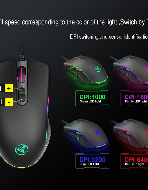 Load image into Gallery viewer, Suspended keycaps with real mechanical feel illuminated RGB keyboard and mouse game 104 keyboard and mouse wired set
