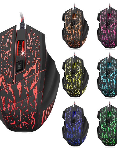 Load image into Gallery viewer, HXSJ Flow Crack Gaming Mouse Colorful Luminous MOUSE 7D Gaming Mouse
