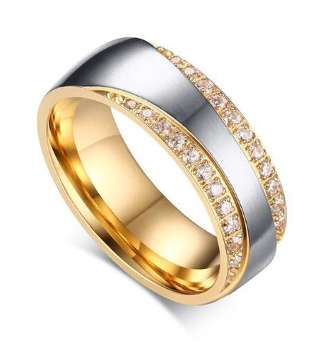 Vnox Wedding Rings for Women Men Promise Lover Valentine's Day Gift