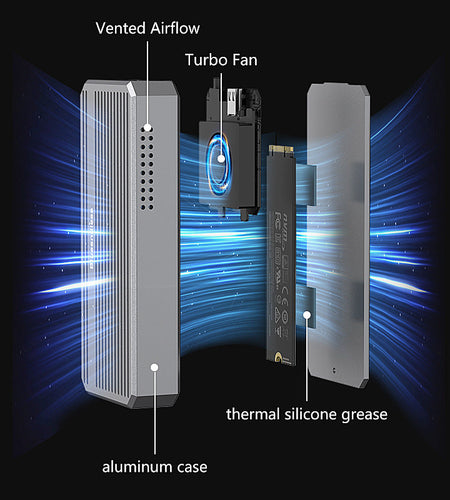 USB4 hard drive box M2 NVME solid-state drive reader 40G Thunderbolt 4 portable hard drive box with RGB light external
