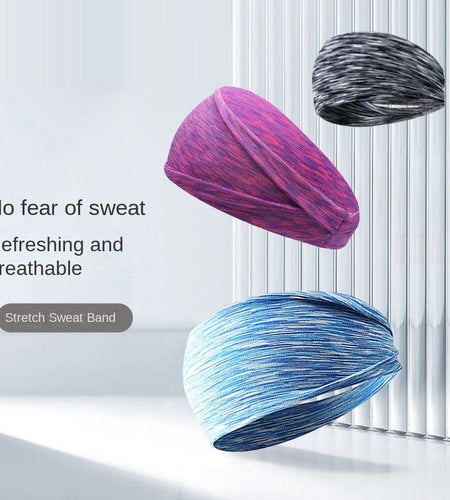 Widening exercise headband for sweat absorption, running, men's and women's fitness yoga, colorful, breathable, elastic, anti sweat headband
