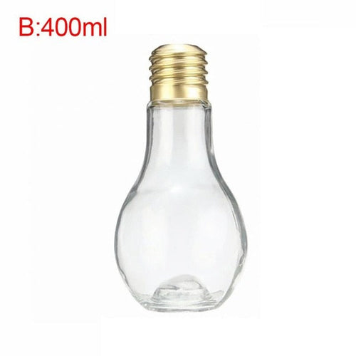 Load image into Gallery viewer, Light Bulb Fruit Juice Bottles Portable Cute Juicer Milk Water Bottle Colorful Drink-ware
