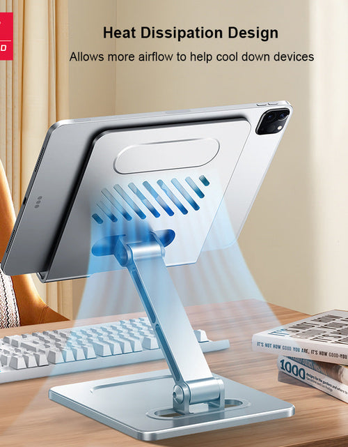 Load image into Gallery viewer, Suitable for tablet stand, iPad desktop stand, mobile phone universal metal heat dissipation, foldable lazy person stand
