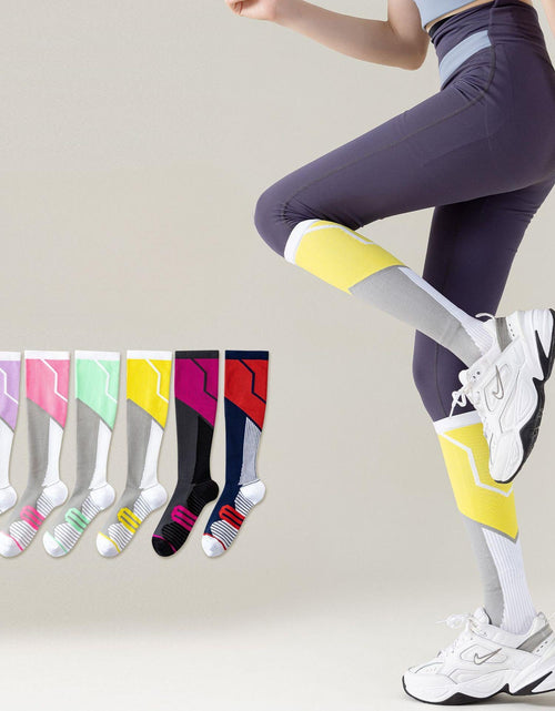 Load image into Gallery viewer, Outdoor sports pressure socks, women's long tube skipping rope fitness calf socks, second grade gradient elastic compression socks
