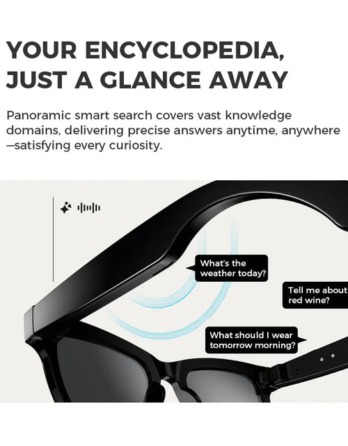 Load image into Gallery viewer, Bluetooth AI shooting glasses Bluetooth call voice assistant real-time translation 5-megapixel shooting stabilization
