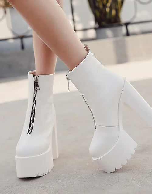 Load image into Gallery viewer, Women's Chunky Heels, Martin Boots, Waterproof Pumps
