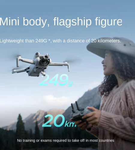 DJI Mini 4 Pro, an all-in-one mini aerial camera from DJI, is an entry-level drone that intelligently follows panoramic shooting
