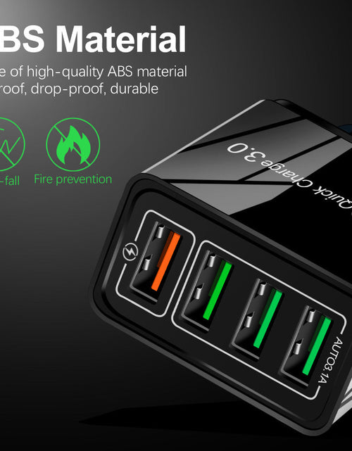 Load image into Gallery viewer, 4USB mobile phone charger, multi port USB charging head charger
