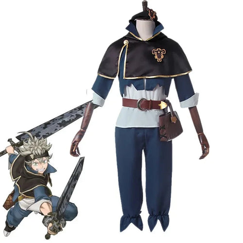 Load image into Gallery viewer, Anime Black Clover Asta Yuno Cosplay Costume Emperor Asta Uniform Tops Pants Cloak Bag Full Outfit Set Men Halloween Clothes
