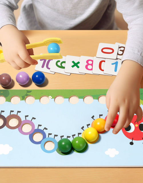 Load image into Gallery viewer, Early education puzzle children caterpillar calculation clip bead color cognition concentration training toy
