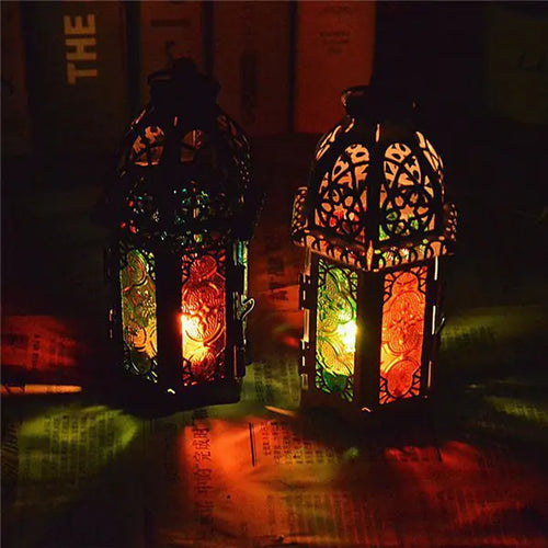 Load image into Gallery viewer, Classic Lantern Candle Holder with Iron and Glass
