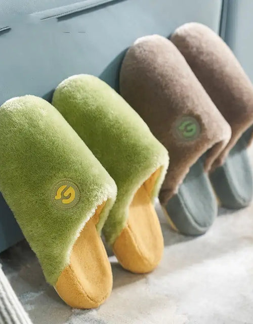 Load image into Gallery viewer, Women's Plush Cotton Slippers for Autumn and Winter
