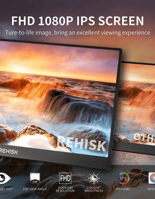 Load image into Gallery viewer, ReHisk RE-15.6FC - 15.6'' FHD 1080P Portable Monitor With Full Cover
