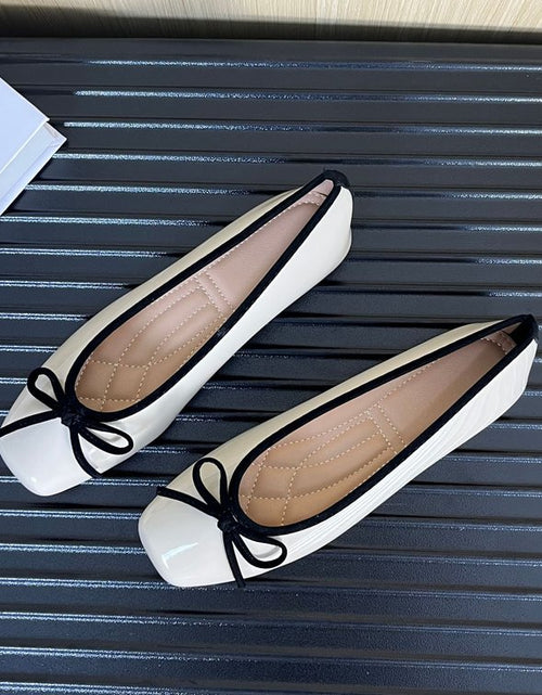 Load image into Gallery viewer, Women's Korean Style Square Toe Soft Sole Slip-On Flats – Wide Size
