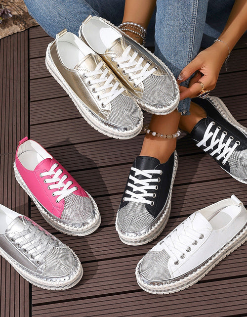 Load image into Gallery viewer, Women’s Plus Size White Sneakers – Chunky Sole Casual Everyday Shoes
