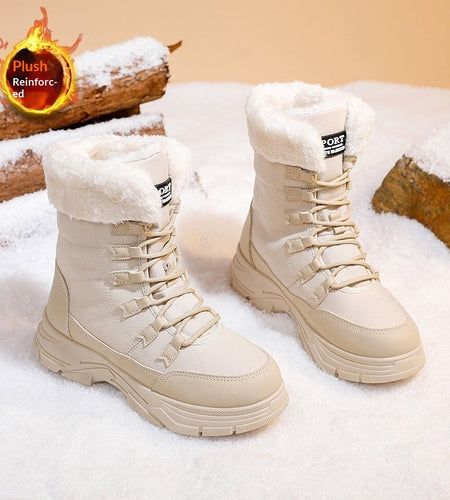 Women’s Fleece-Lined Chunky Sole Shoes – Warm Casual Winter Comfort Shoes