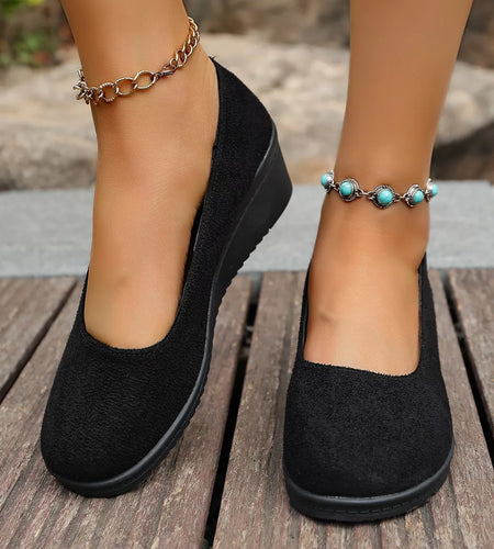 Wedge Heel Slip-On Loafers
