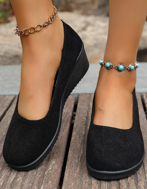 Load image into Gallery viewer, Wedge Heel Slip-On Loafers
