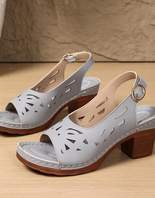 Load image into Gallery viewer, Retro Hollow-Out Buckle Strap Open-Toe Sandals – 4 Colors EU 36–43
