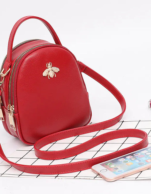 Load image into Gallery viewer, Mini Bee Shoulder Bag - Vintage PU Leather Crossbody
