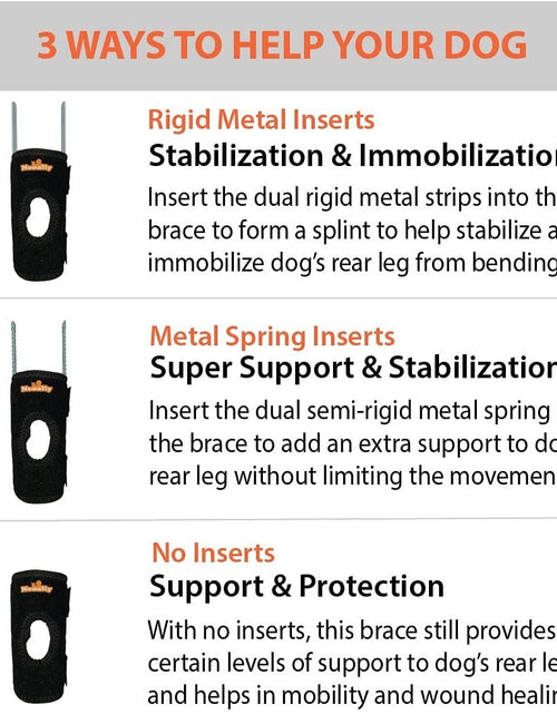 Load image into Gallery viewer, NeoAlly 3-in-1 Short Rear Leg Hock Brace for Smaller Dogs with Rigid and Spring Inserts | Safety Reflective Straps [Short Version] (Pair)
