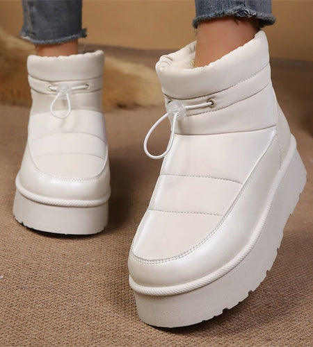 Women’s Fleece-Lined Short Boots – Warm Cotton Lined Winter Ankle Boots