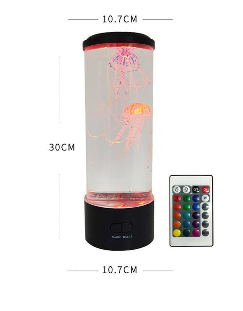 Load image into Gallery viewer, New medium jellyfish lamp USB plug-in colorful LED color changing home atmosphere night light desktop simulation jellyfish lamp
