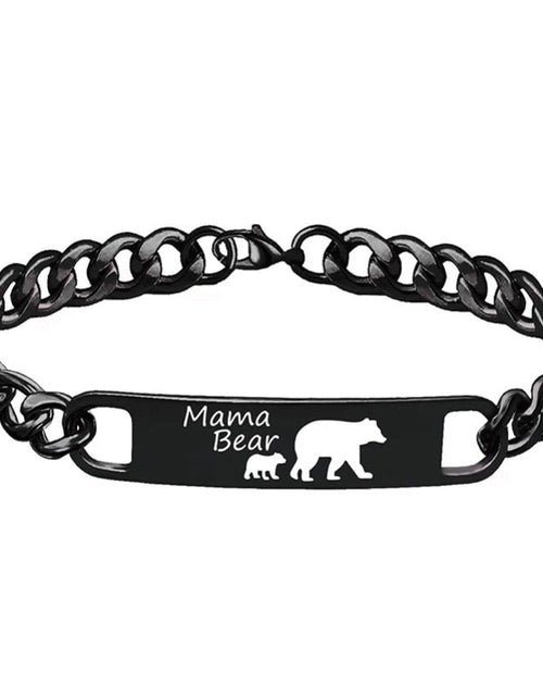 Load image into Gallery viewer, Customized 3-5 days Stainless steel Mama Bear Mother's Day gift engraved titanium steel bracelet
