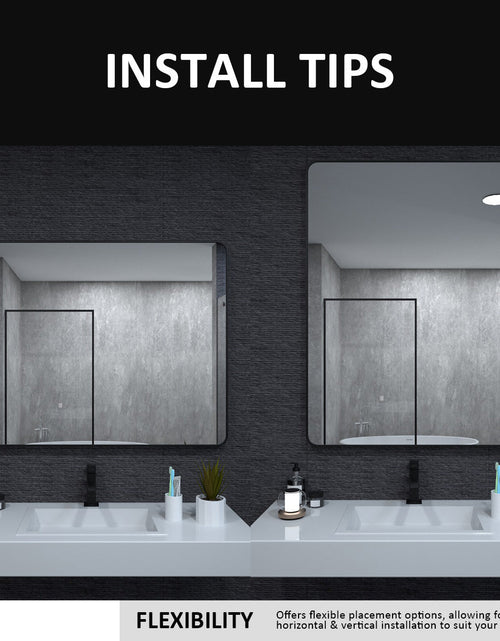 Load image into Gallery viewer, 24x36 inch aluminum frame round rectangular bathroom wall mirror, matte black rust proof, tempered glass mirror
