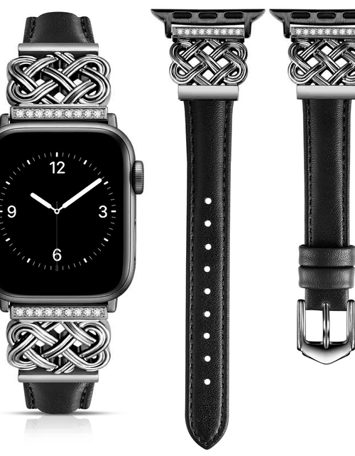 Load image into Gallery viewer, Apple Watch Strap with Chinese Knot and Diamond Inlay Metal Buckle for Series 1-10 and SE
