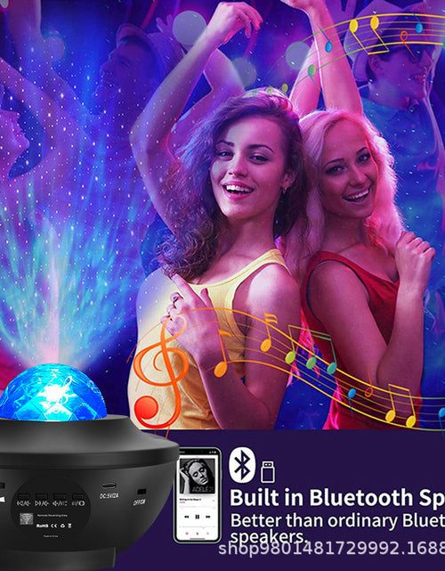 Load image into Gallery viewer, Popular Small Bowl Starry Sky Light Projection Light USB Bluetooth Music Rotating Water Ripple Starry Sky Laser Atmosphere Light

