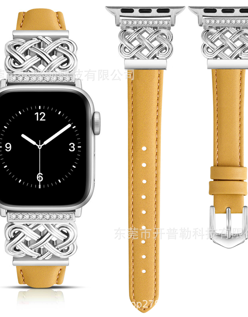 Load image into Gallery viewer, Apple Watch Strap with Chinese Knot and Diamond Inlay Metal Buckle for Series 1-10 and SE

