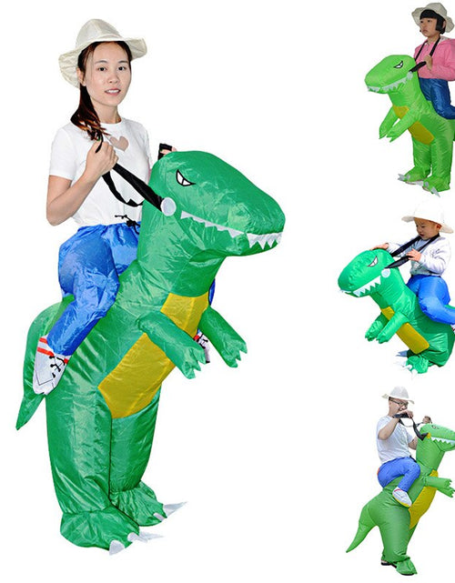 Load image into Gallery viewer, Hot Kids Adult Inflatable Funny Cute Cartoon Dinosaur Rider Festival Halloween Dress Party Costume
