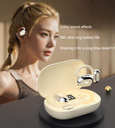 Bluetooth earphones open, non in ear, hanging ear, air bone conduction, sports, running, OWS wireless earphones