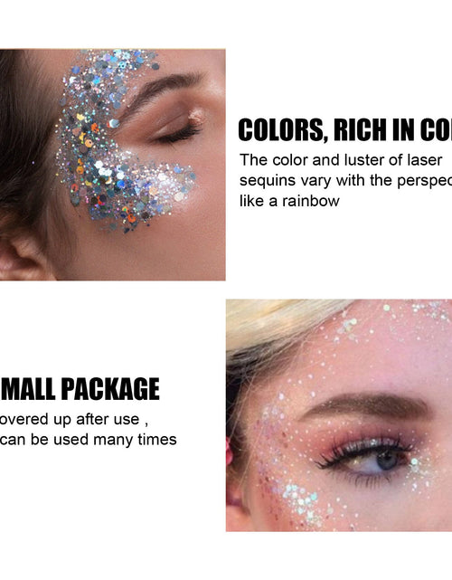 Load image into Gallery viewer, EELHOE Shining Body Skin Gel (Silver) Makeup Fish Scale Sequin Gel Sequin Stage Performance Makeup Props Eyeshadow
