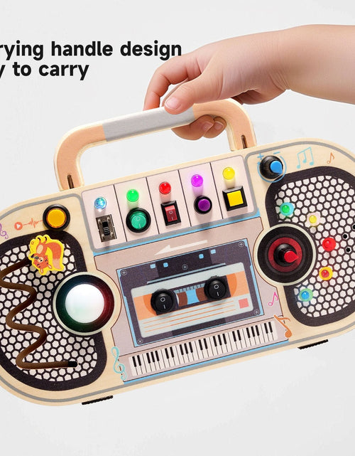 Load image into Gallery viewer, Children's wooden early education toys, switches, circuit recorders, busy boards, enlightenment, hands-on cognition, new LED lights

