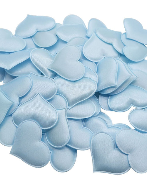 Load image into Gallery viewer, 50Pcs 32mm Romantic Sponge Satin Fabric Heart Petals Wedding Confetti Table Bed Heart Petals Wedding Valentine Decoration

